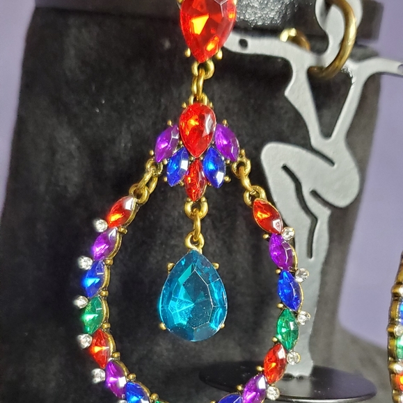 Gemstone Statement Earrings - Picture 3 of 5